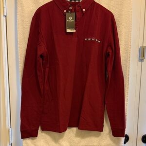 Deep Red Casual Button Down Shirt